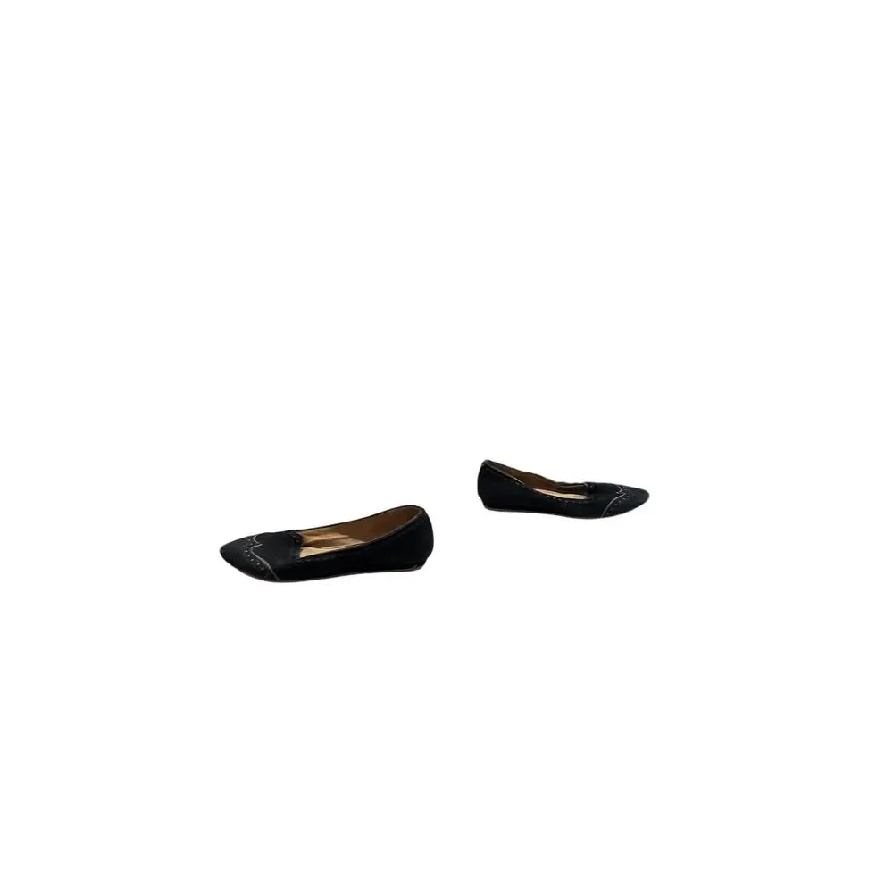 Miz Mooz Black Suede Scalloped Ballet Flats | Women’s Slip-On Shoes